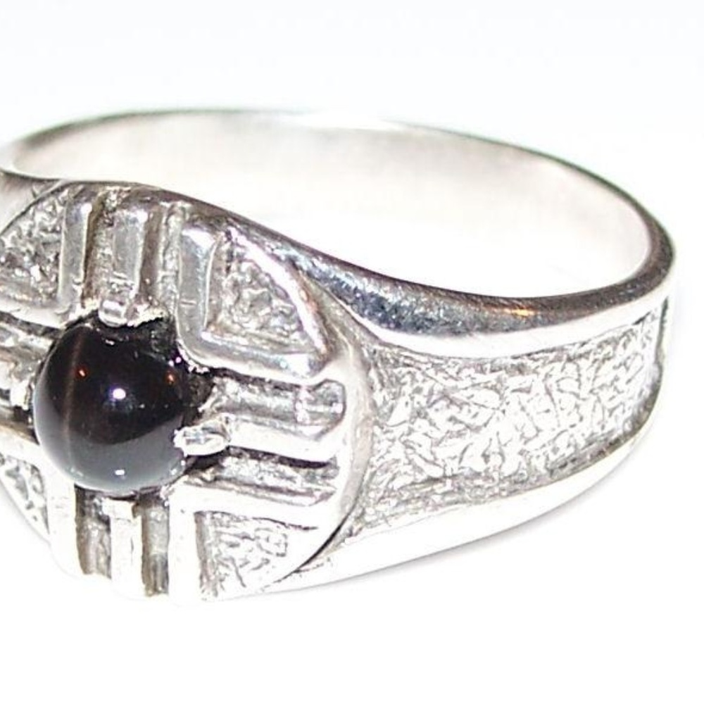 MEDICINE WHEEL Ring .925 Sterling Silver w/ genuine Star Diopside made in USA - Picture 7 of 14